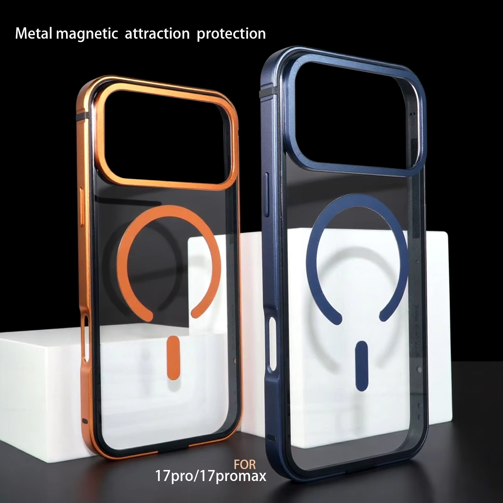 Premium iPhone Case — High-End Metal Frame with MagSafe Magnetic Charging, HD Acrylic Backplate, Durable Aluminum Alloy Protective Design