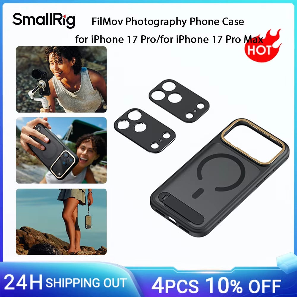 Premium iPhone Case — Lightweight Photography Cover with 67mm Magnetic Filter Support, T-Mount & 17mm Lens Backplates, MagSafe Compatibility, Kickstand & MIL-Grade Protection