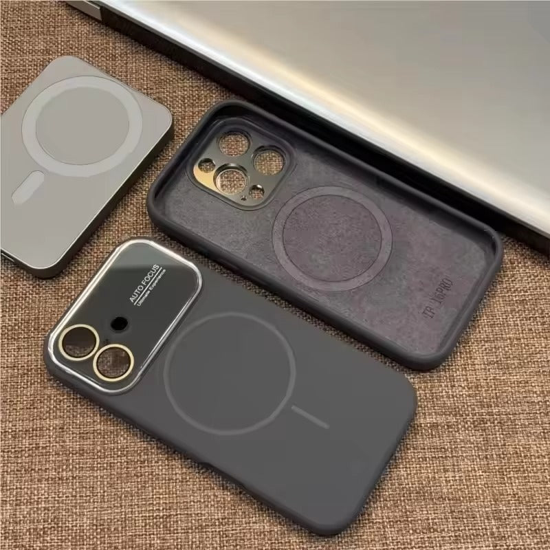 Premium iPhone Case — Liquid Silicone MagSafe Cover with Acrylic Lens Protection, Shockproof Soft-Touch Design & Half-Wrapped Finish