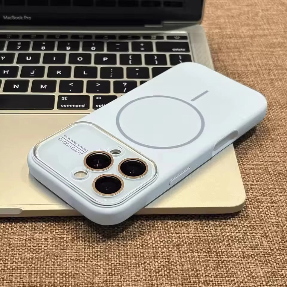 Premium iPhone Case — Liquid Silicone MagSafe Cover with Acrylic Lens Protection, Shockproof Soft-Touch Design & Half-Wrapped Finish
