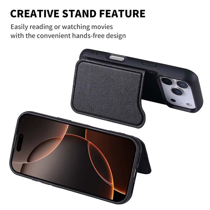 Premium iPhone Case — MagSafe Magnetic Flip Leather Wallet with Card Holder, Protective Shockproof Cover, Anti-Fingerprint, Full Access Design