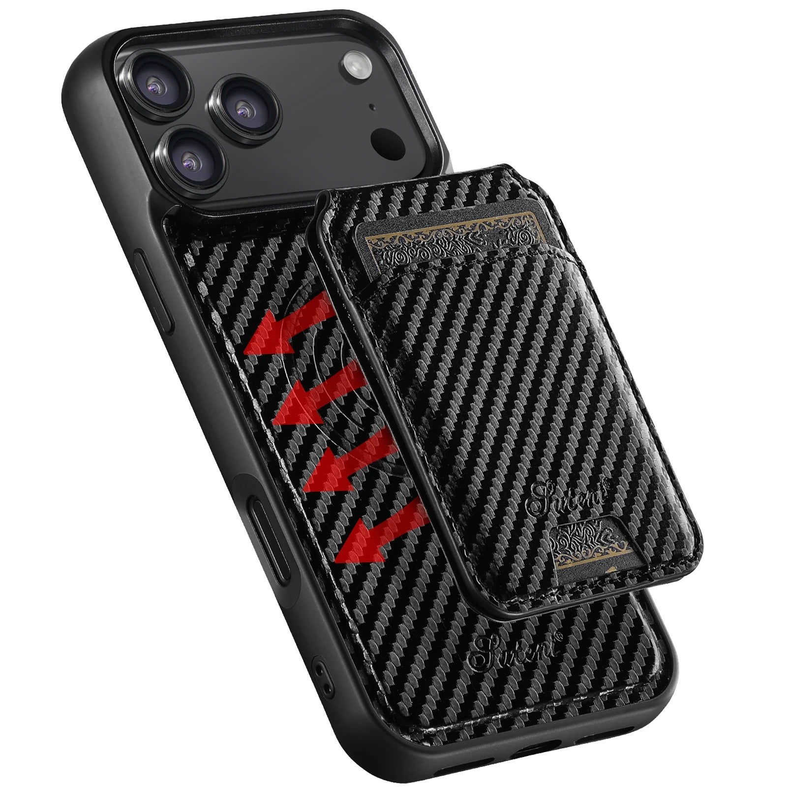 Premium iPhone Case — Magnetic PU Leather Wallet with Card Slot, Wireless Charging Compatible, Anti-Fingerprint Storage Compartment, Plain Design