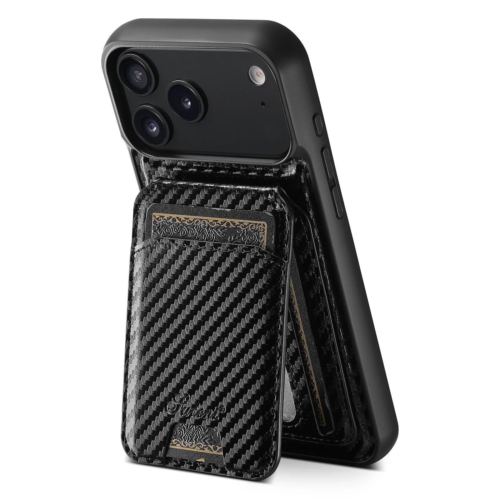 Premium iPhone Case — Magnetic PU Leather Wallet with Card Slot, Wireless Charging Compatible, Anti-Fingerprint Storage Compartment, Plain Design