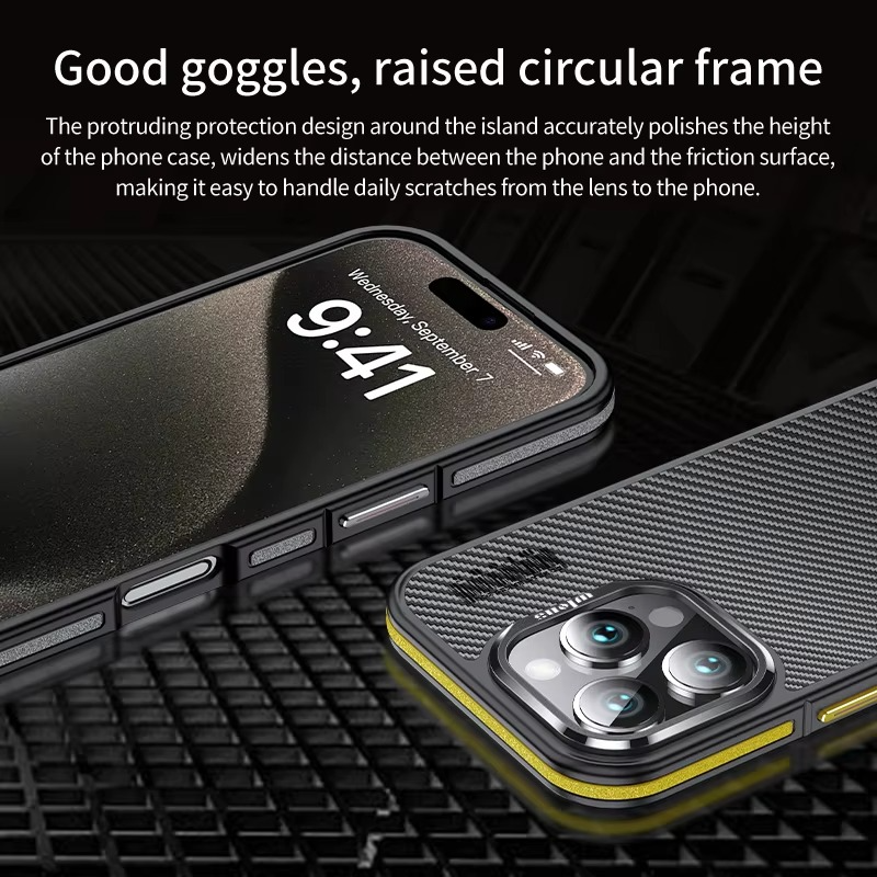 Premium iPhone Case — Real 600D Kevlar Aramid Fiber Half-Wrapped Cover with MagSafe Magnetic Wireless Charging, Shockproof Anti-Scratch Anti-Fingerprint Design