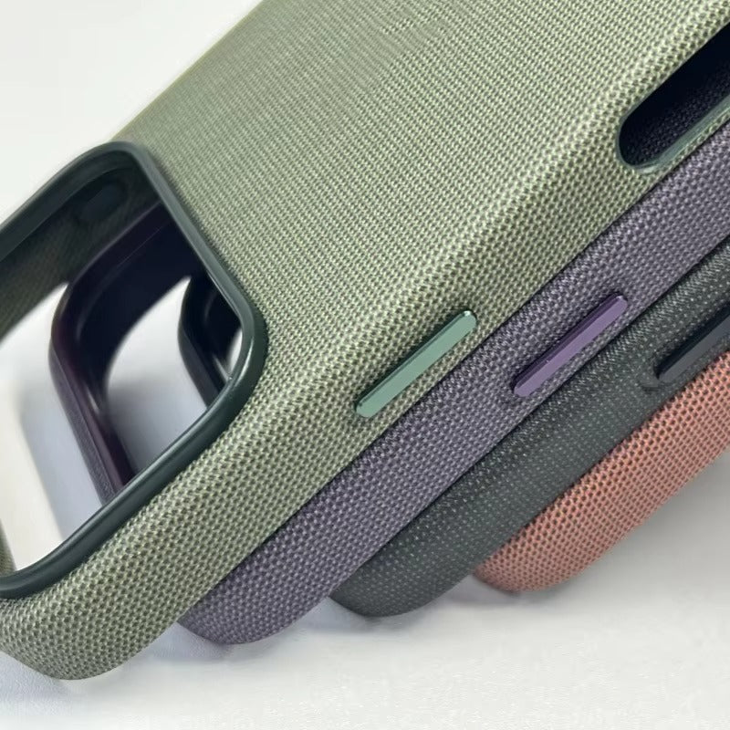 Premium iPhone Case — Woven MagSafe Strong Magnetic Cover with Wireless Charging, Anti-Fingerprint Non-Slip Waterproof Fabric Design