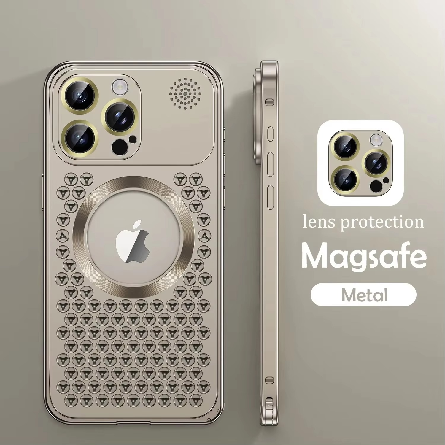 Premium iPhone Case — Heat Dissipation Magnetic Aluminum Cover with MagSafe Compatibility, Dual-Layer Shockproof Design and Slim Scratch-Resistant Protective Finish