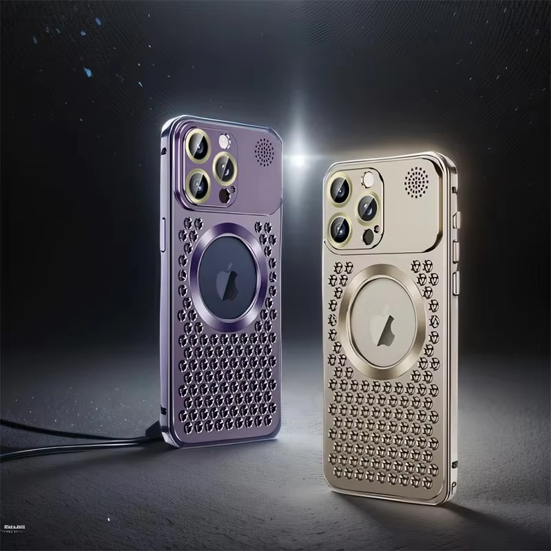 Premium iPhone Case — Heat Dissipation Magnetic Aluminum Cover with MagSafe Compatibility, Dual-Layer Shockproof Design and Slim Scratch-Resistant Protective Finish