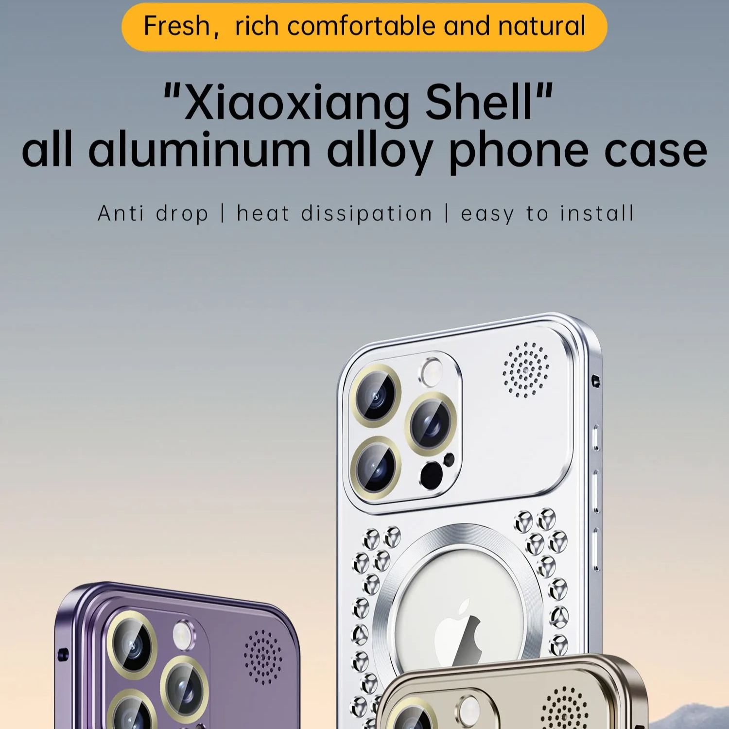Premium iPhone Case — Heat Dissipation Magnetic Aluminum Cover with MagSafe Compatibility, Dual-Layer Shockproof Design and Slim Scratch-Resistant Protective Finish