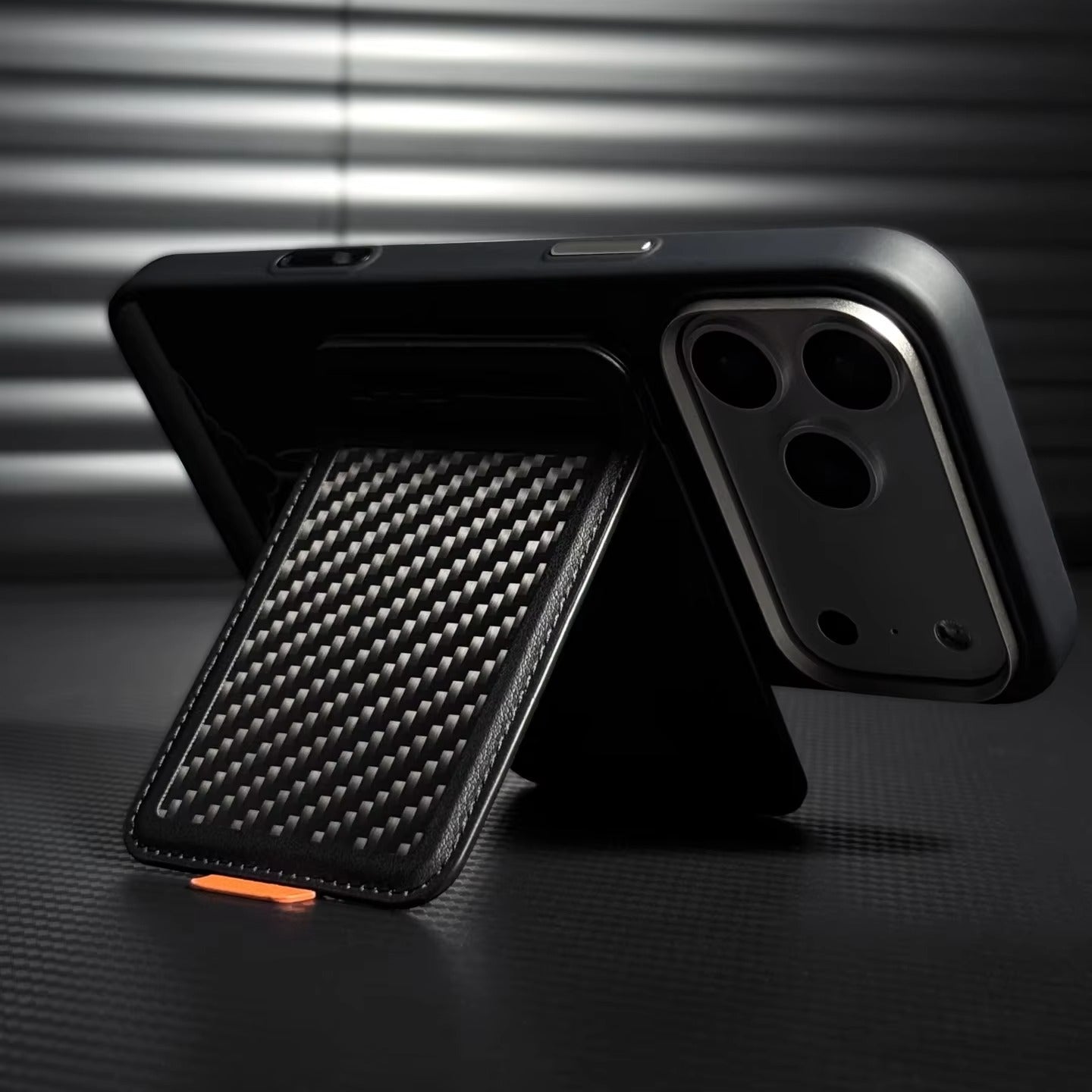 Premium iPhone MagSafe Card Holder with Stand, Genuine Carbon Fiber Business Wallet with RFID Protection & Secure Credit Card Storage
