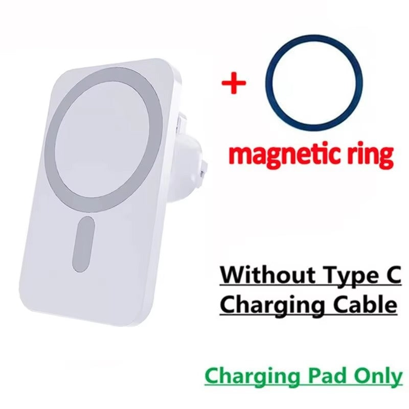 Premium iPhone MagSafe Magnetic Car Wireless Charger, Fast Charging Phone Mount with 360° Rotation, Air Vent Holder & Type-C Input