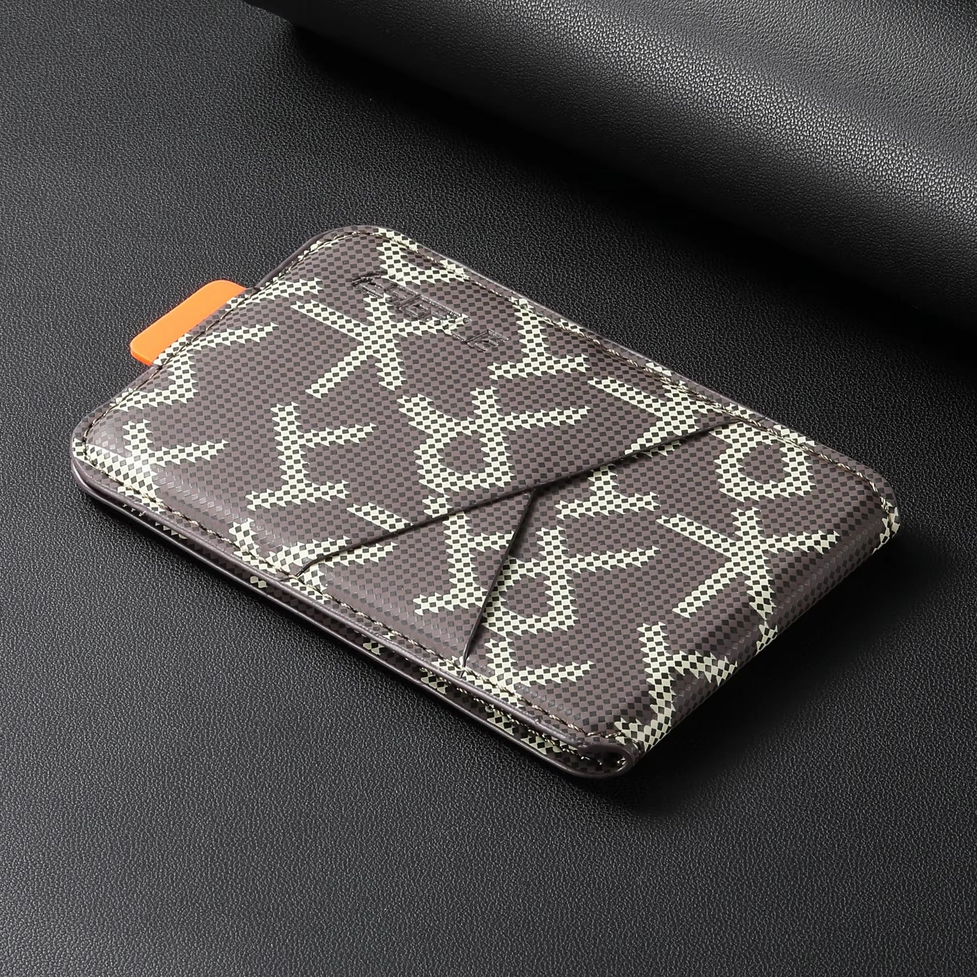 Premium iPhone Magnetic Leather Wallet Card Holder, MagSafe-Compatible Bank Card Case with Strong Magnet & Storage Compartment