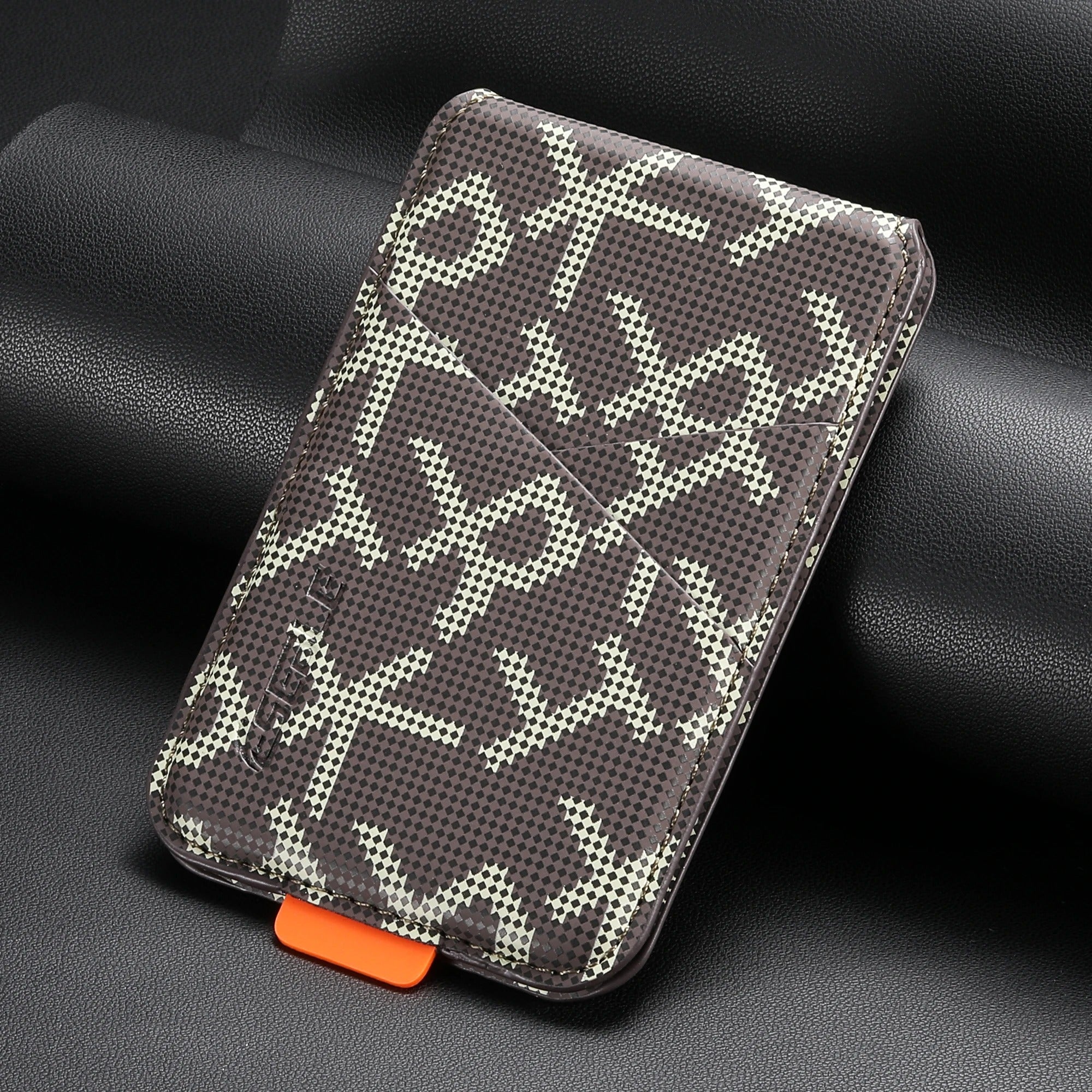 Premium iPhone Magnetic Leather Wallet Card Holder, MagSafe-Compatible Bank Card Case with Strong Magnet & Storage Compartment