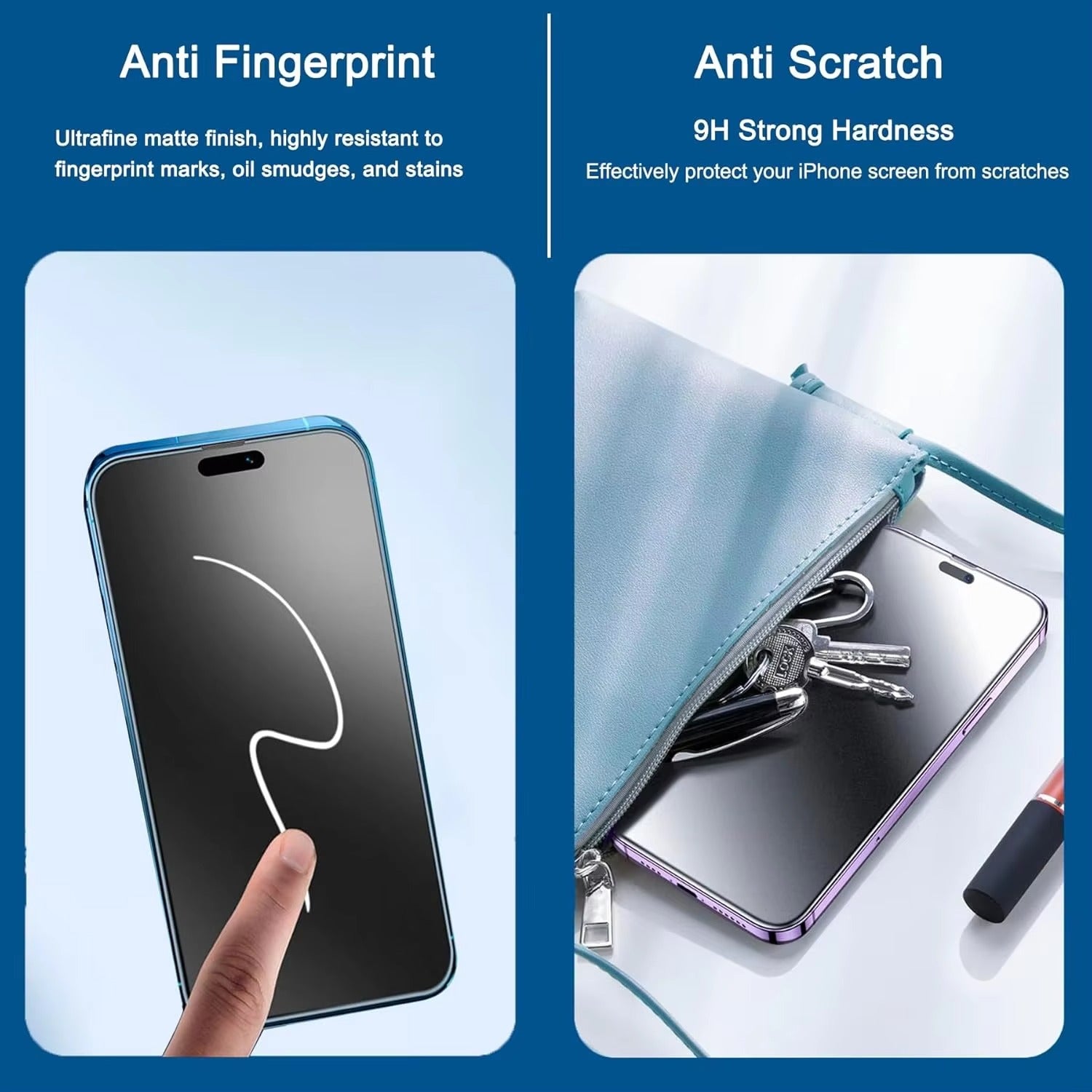 Refined iPhone Matte Tempered Glass Screen Protector – Frosted Anti-Glare Finish with Fingerprint Resistance, Scratch Protection & Shatter-Resistant Display Shield