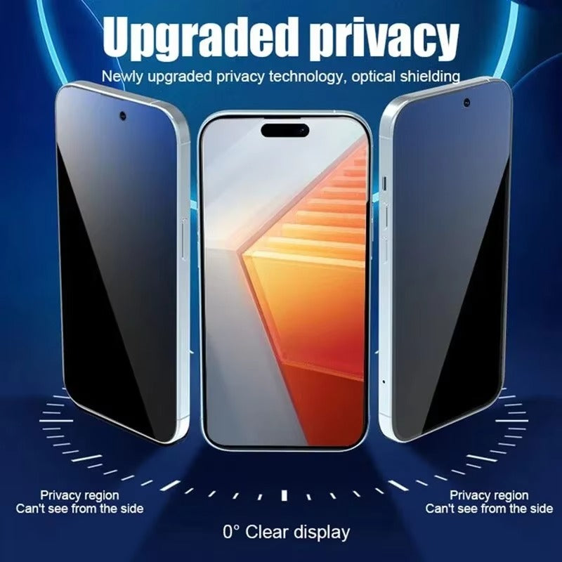 Refined iPhone Privacy Screen Protector – Anti-Spy Tempered Glass with Full Display Coverage, Scratch-Resistant & Shatter-Protective Front Screen Shield