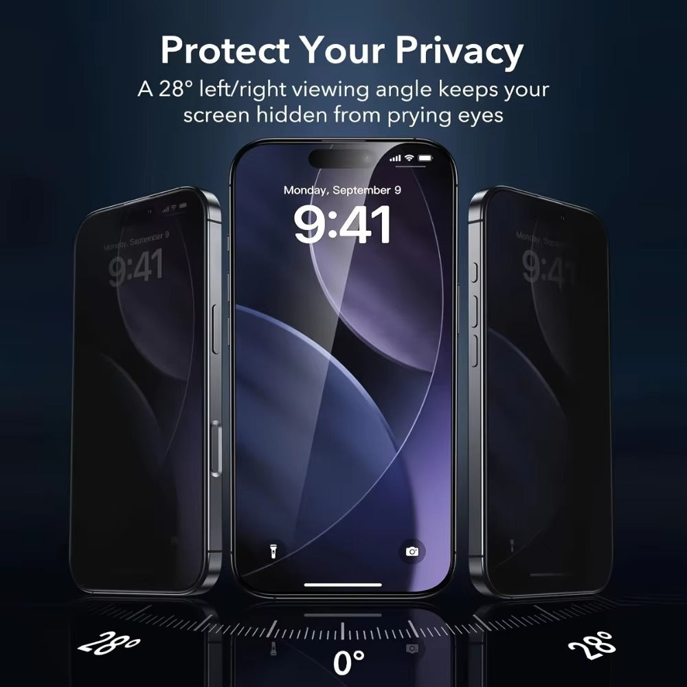 Refined iPhone Privacy Screen Protector – Anti-Spy Tempered Glass with Full Display Coverage, Scratch-Resistant & Shatter-Protective Front Screen Shield