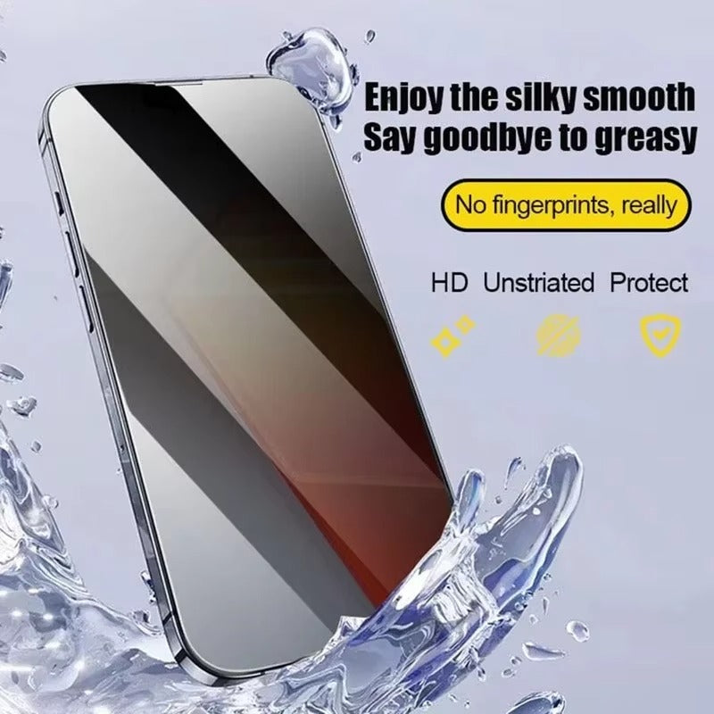 Refined iPhone Privacy Screen Protector – Anti-Spy Tempered Glass with Full Display Coverage, Scratch-Resistant & Shatter-Protective Front Screen Shield