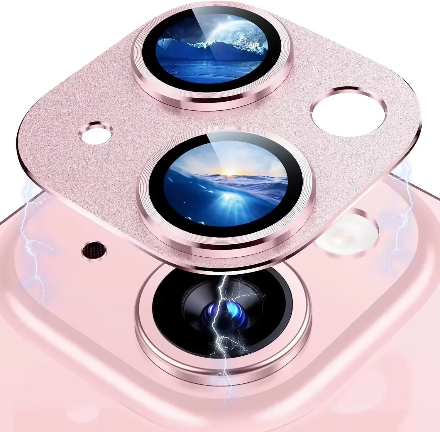 Refined iPhone Titanium Black Camera Lens Protector, Metal Tempered Glass Cover with Full Coverage, Scratch Resistance & Impact Protection