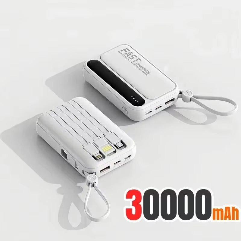 Rugged High-Capacity Portable Power Bank, 120W Fast-Charge Battery with Built-In Cables and Digital LED Display for Multi-Device Charging Research portable power banks 120W Spend a few minutes for better results