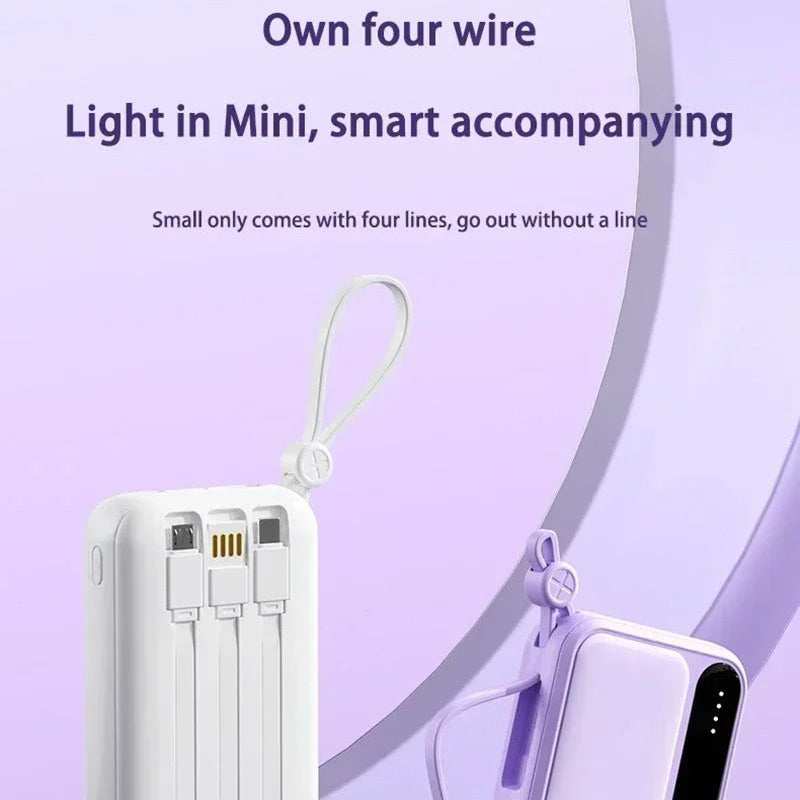 Rugged High-Capacity Portable Power Bank, 120W Fast-Charge Battery with Built-In Cables and Digital LED Display for Multi-Device Charging Research portable power banks 120W Spend a few minutes for better results