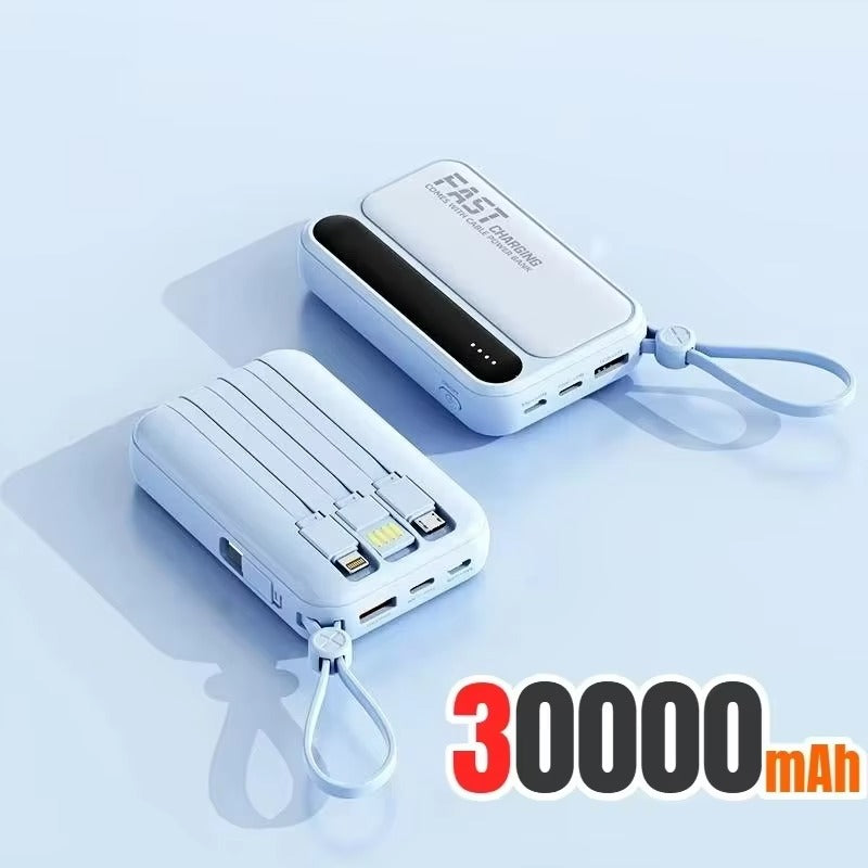 Rugged High-Capacity Portable Power Bank, 120W Fast-Charge Battery with Built-In Cables and Digital LED Display for Multi-Device Charging Research portable power banks 120W Spend a few minutes for better results