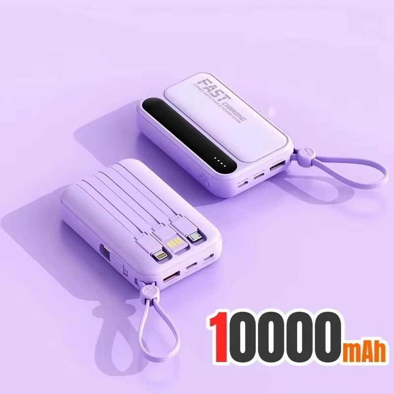 Rugged High-Capacity Portable Power Bank, 120W Fast-Charge Battery with Built-In Cables and Digital LED Display for Multi-Device Charging Research portable power banks 120W Spend a few minutes for better results