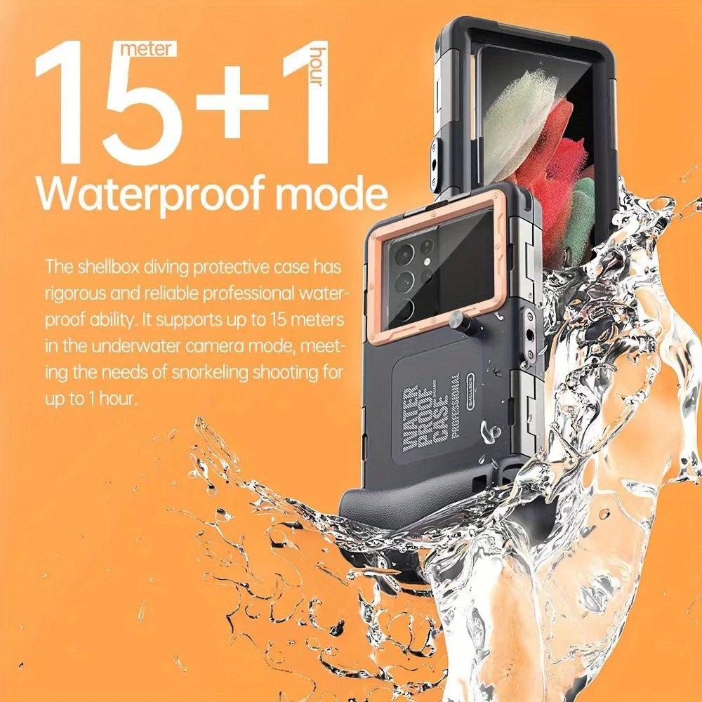 Rugged iPhone Case — Waterproof Full Housing with 15m Diving & 50ft Swimming Protection, Holster and Lanyard for Heavy-Duty Use