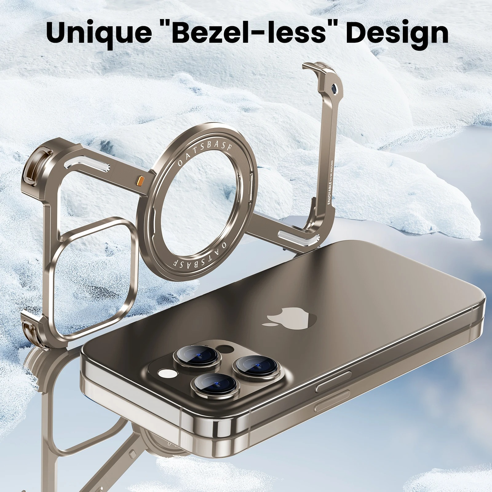 Rugged iPhone Case — Z-Shape Metal Shockproof Bumper with 360° Rotating Ring Holder, Magnetic, Wireless-Charging Compatible, Non-Slip Full Coverage