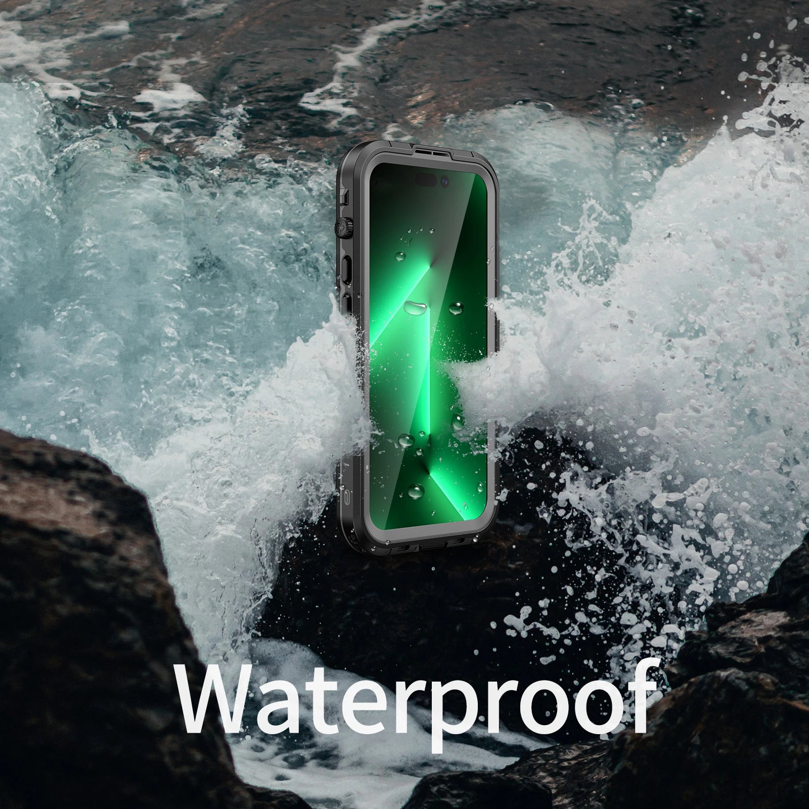 Rugged iPhone Case IP68 Waterproof MagSafe Cover — Full Body Protective Design for Diving and Swimming, Magnetic Shockproof Anti-Fingerprint Scratch-Resistant Finish
