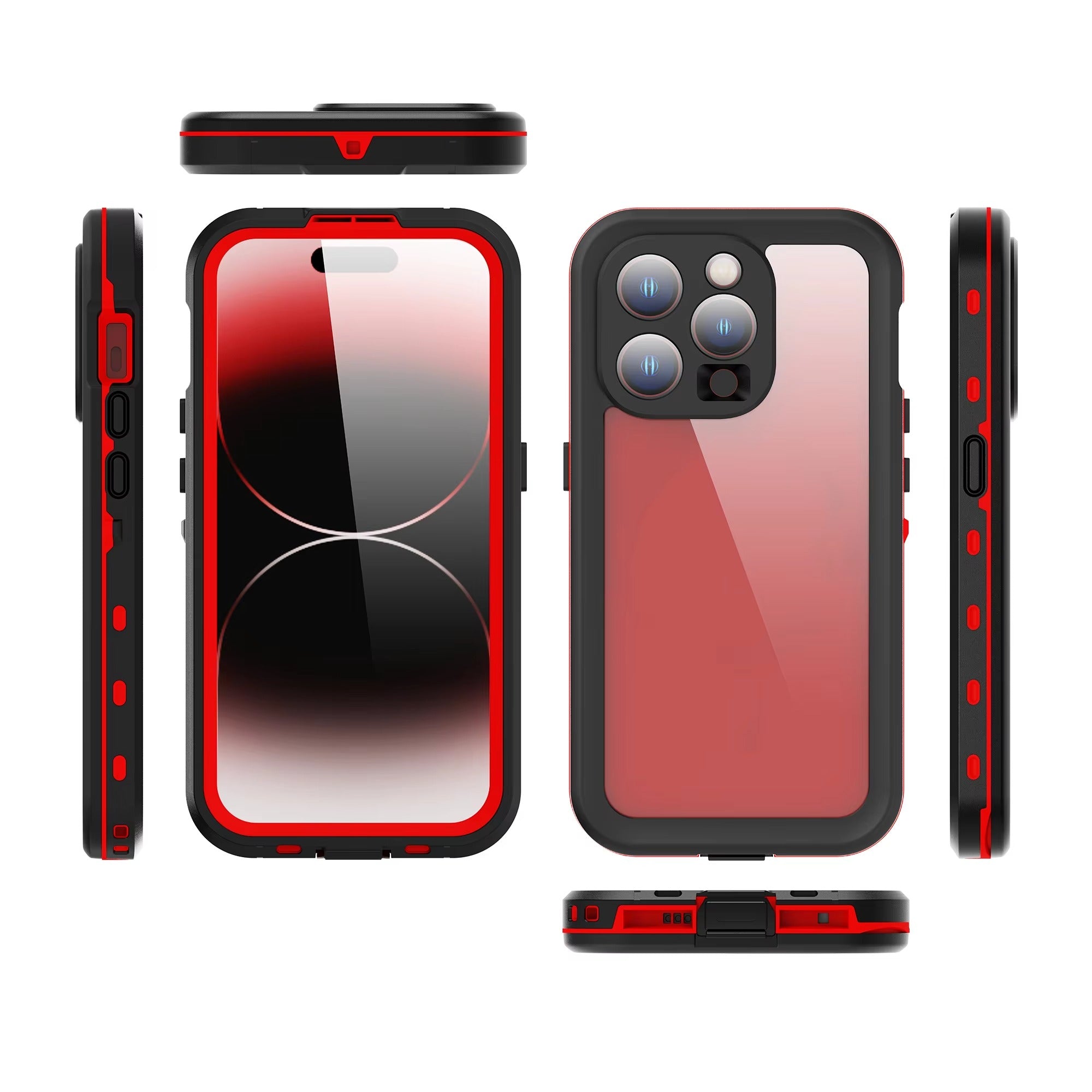 Rugged iPhone Case Shellbox Ultra-Thin Clear Cover — IP68 Waterproof Design with Hanging Rope, Transparent Anti-Fingerprint Scratch-Resistant Protection