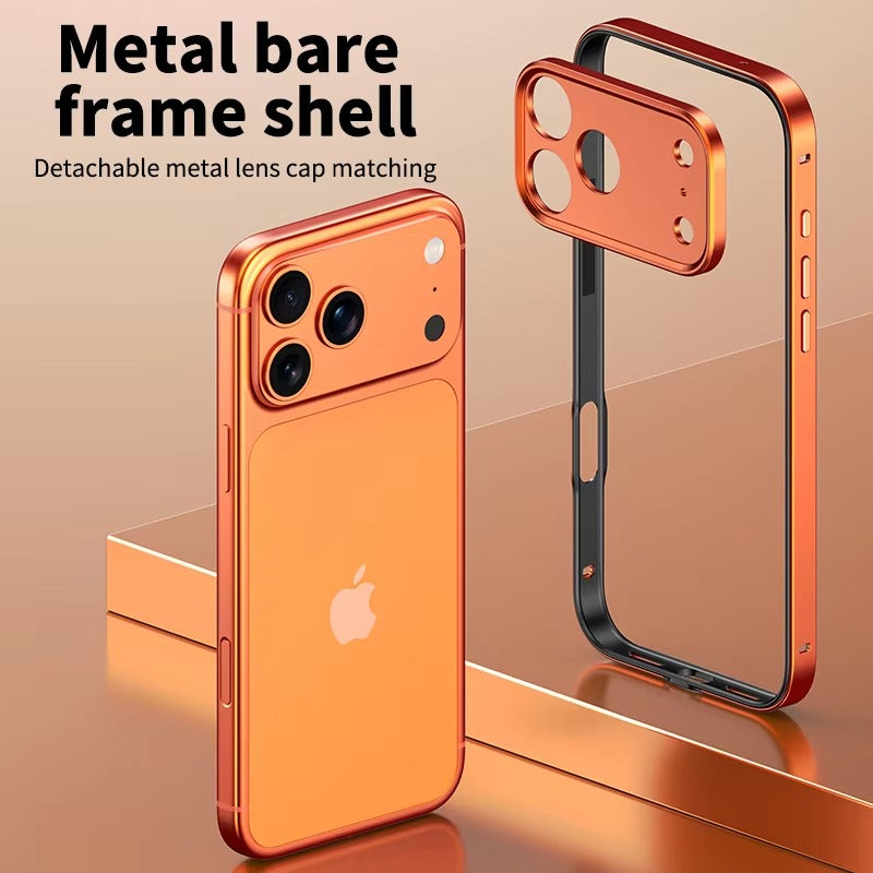 Rugged iPhone Case — Aluminum Alloy Frame Bumper with Silicone Shockproof Protection, Metal Lens Guard, Anti-Fingerprint Lightweight Non-Slip Design