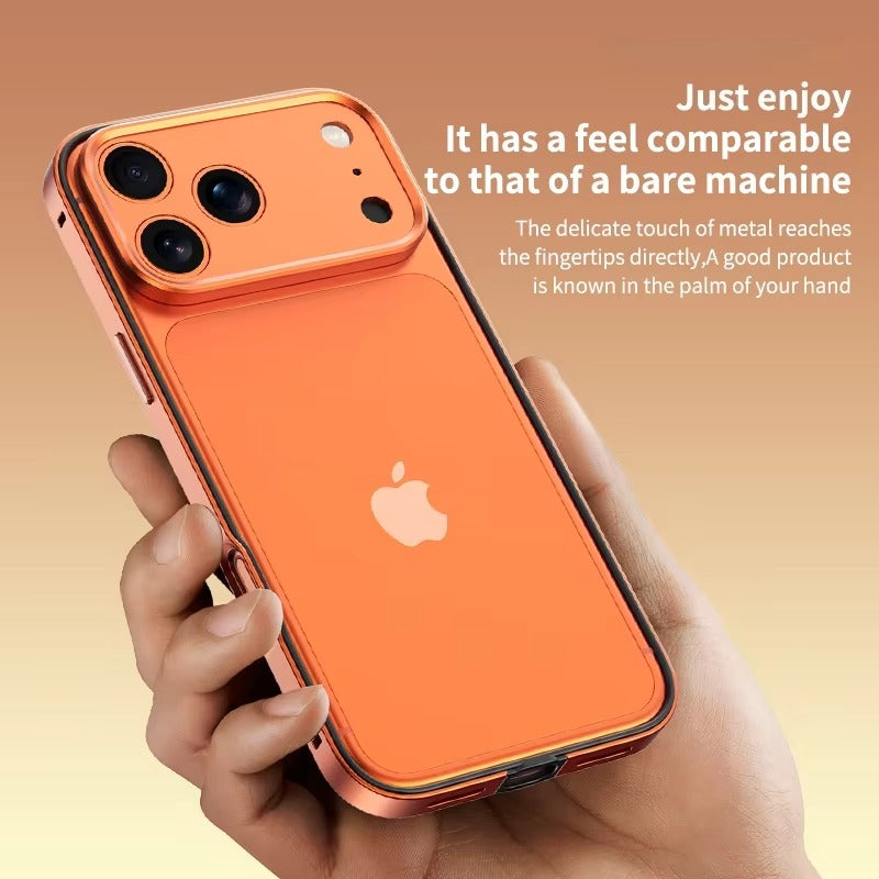 Rugged iPhone Case — Aluminum Alloy Frame Bumper with Silicone Shockproof Protection, Metal Lens Guard, Anti-Fingerprint Lightweight Non-Slip Design