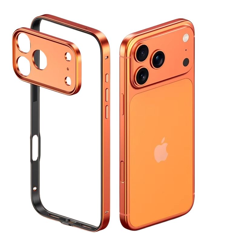 Rugged iPhone Case — Aluminum Alloy Frame Bumper with Silicone Shockproof Protection, Metal Lens Guard, Anti-Fingerprint Lightweight Non-Slip Design