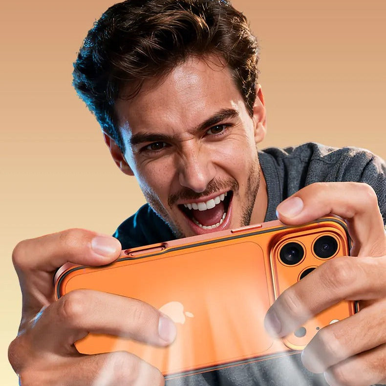 Rugged iPhone Case — Aluminum Alloy Frame Bumper with Silicone Shockproof Protection, Metal Lens Guard, Anti-Fingerprint Lightweight Non-Slip Design