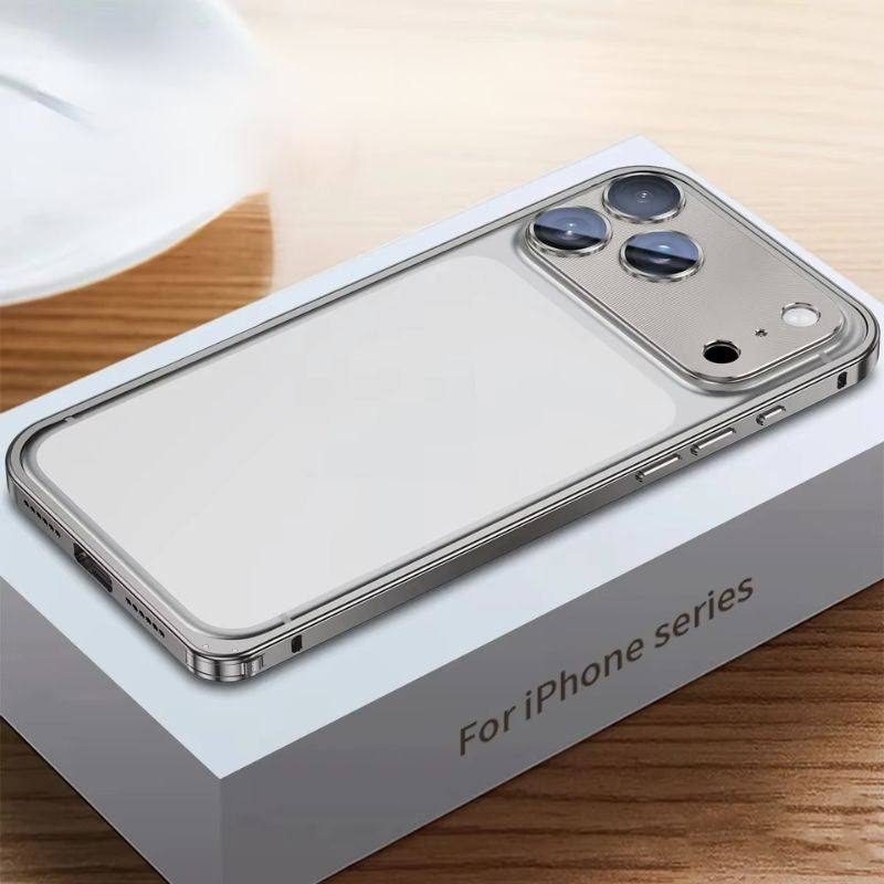 Rugged iPhone Case — Aluminum Alloy Frame Cover with Metal Lens Glass Protection, Heat-Dissipation Design and Durable Shockproof Build