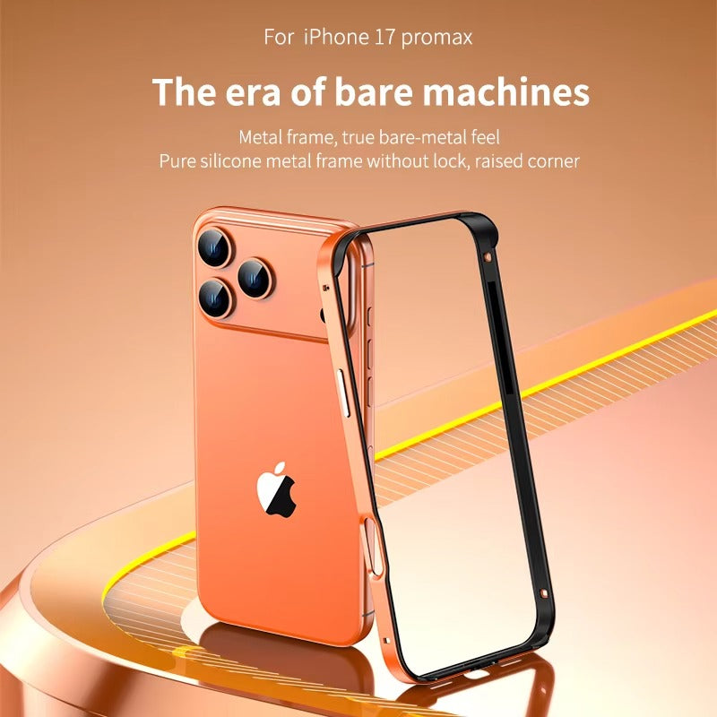 Rugged iPhone Case — Aluminum Metal Frame Bumper Cover with Silicone Protection and Shockproof Durable Design