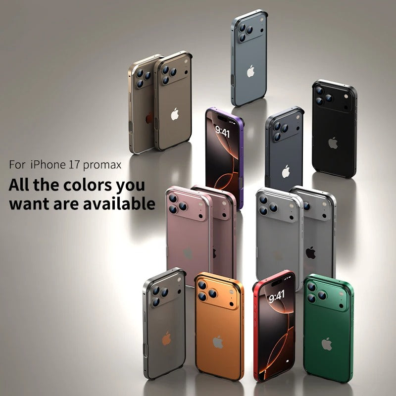 Rugged iPhone Case — Aluminum Metal Frame Bumper Cover with Silicone Protection and Shockproof Durable Design