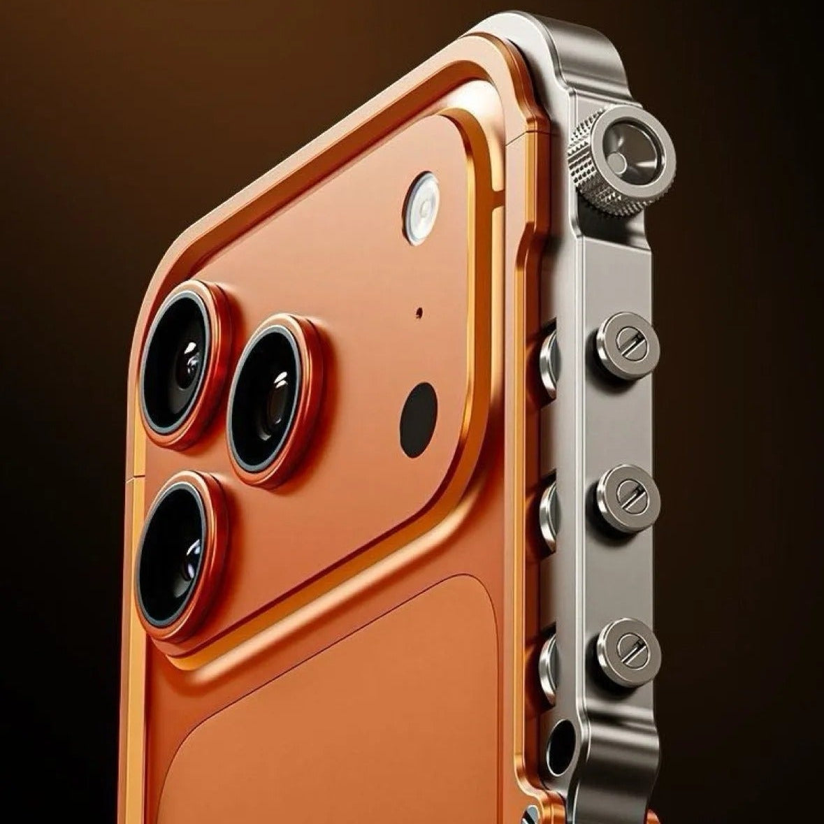 Rugged iPhone Case — Cyberpunk Aluminum Alloy Mechanical Bumper with Shockproof Metal Frame and Heavy-Duty Drop Protection
