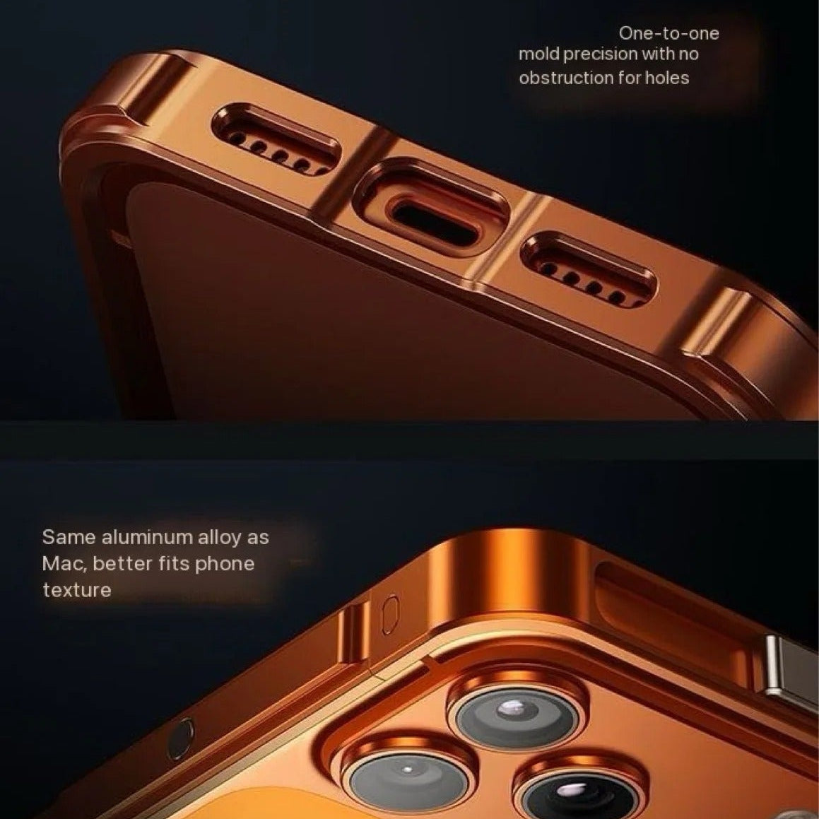 Rugged iPhone Case — Cyberpunk Aluminum Alloy Mechanical Bumper with Shockproof Metal Frame and Heavy-Duty Drop Protection