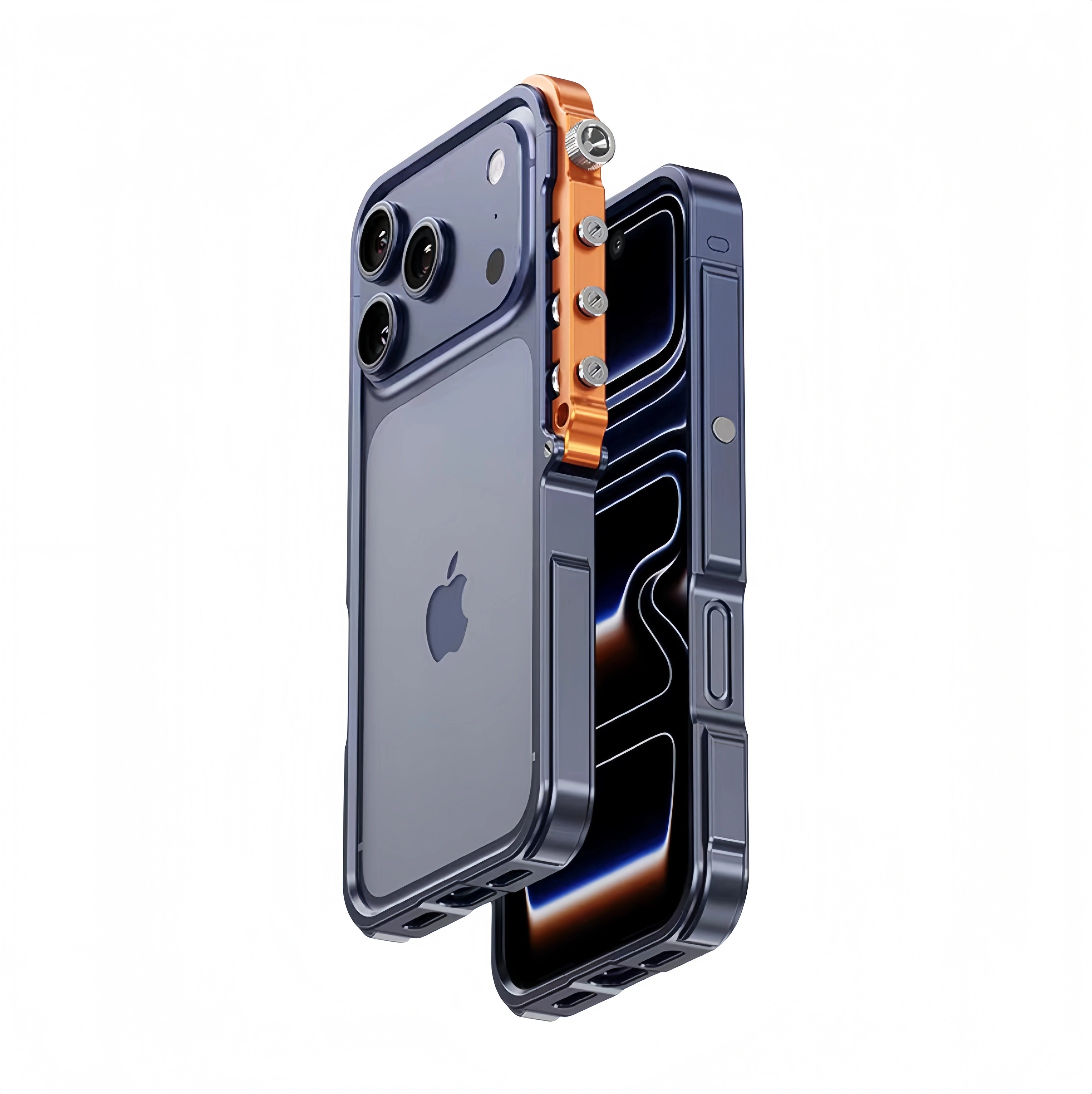 Rugged iPhone Case — Full-Metal Mechanical Mecha Cover with Military-Grade Shockproof Aluminum Design, Lightweight Drop-Proof Protection and Lanyard Support