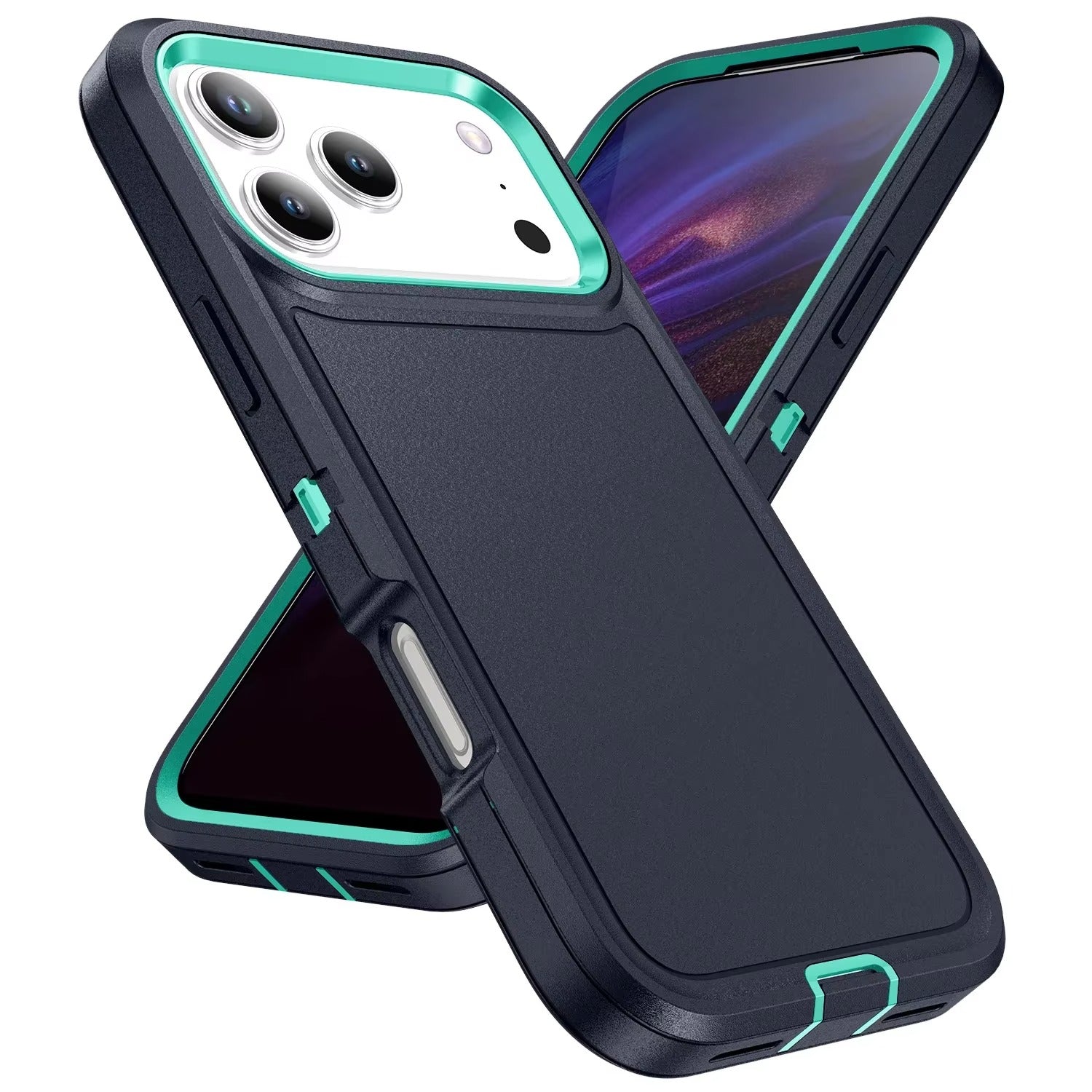 Rugged iPhone Case — Heavy-Duty 3-Layer Hybrid Protective Cover with Shockproof Hard PC Design and Matte Anti-Fingerprint Finish
