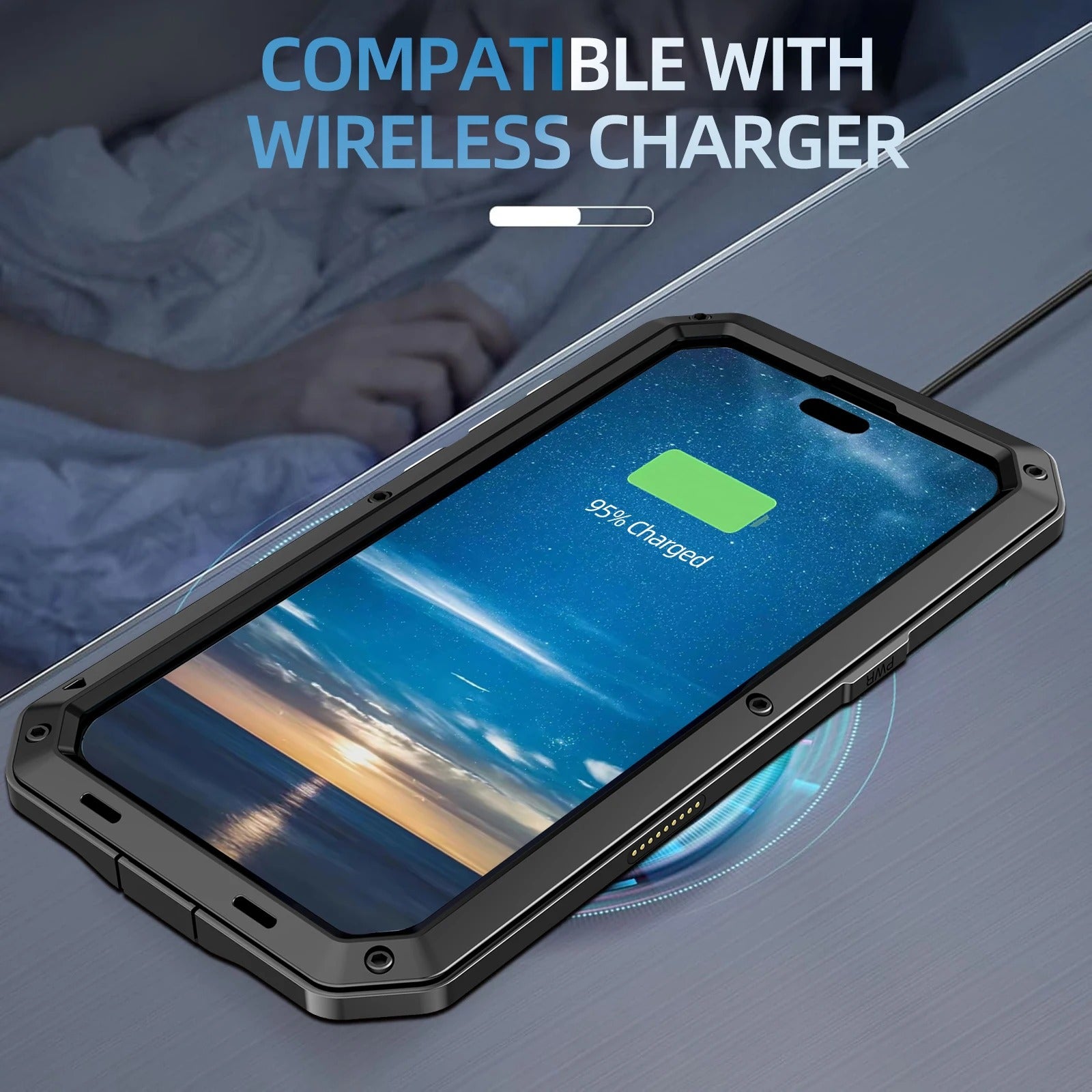 Rugged iPhone Case — Heavy-Duty Aluminum Armor Cover with Dual-Layer Metal + TPU Protection, Water-Resistant Dustproof Design and Shockproof Impact Truss