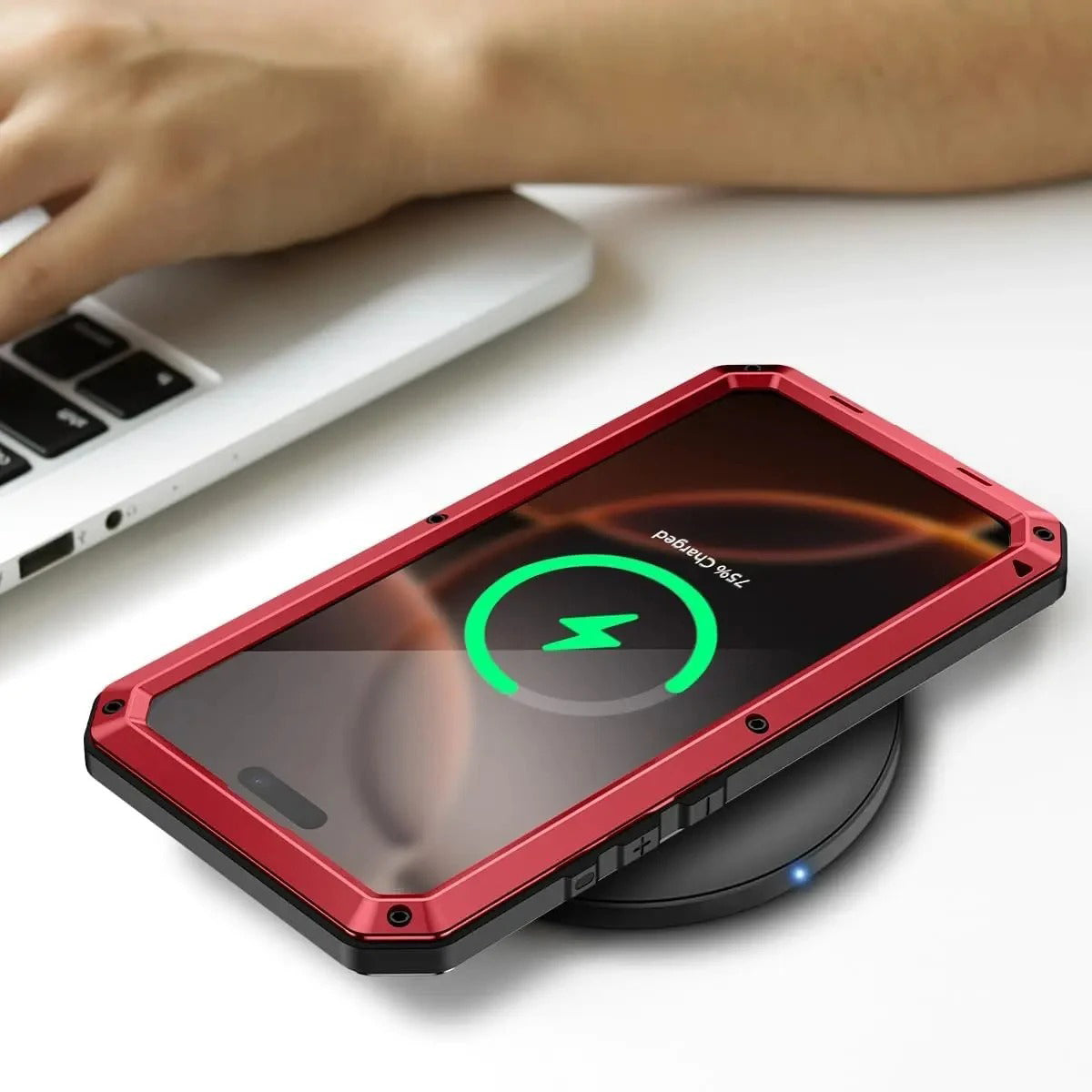 Rugged iPhone Case — Heavy-Duty Aluminum Armor Cover with Dual-Layer Metal + TPU Protection, Water-Resistant Dustproof Design and Shockproof Impact Truss