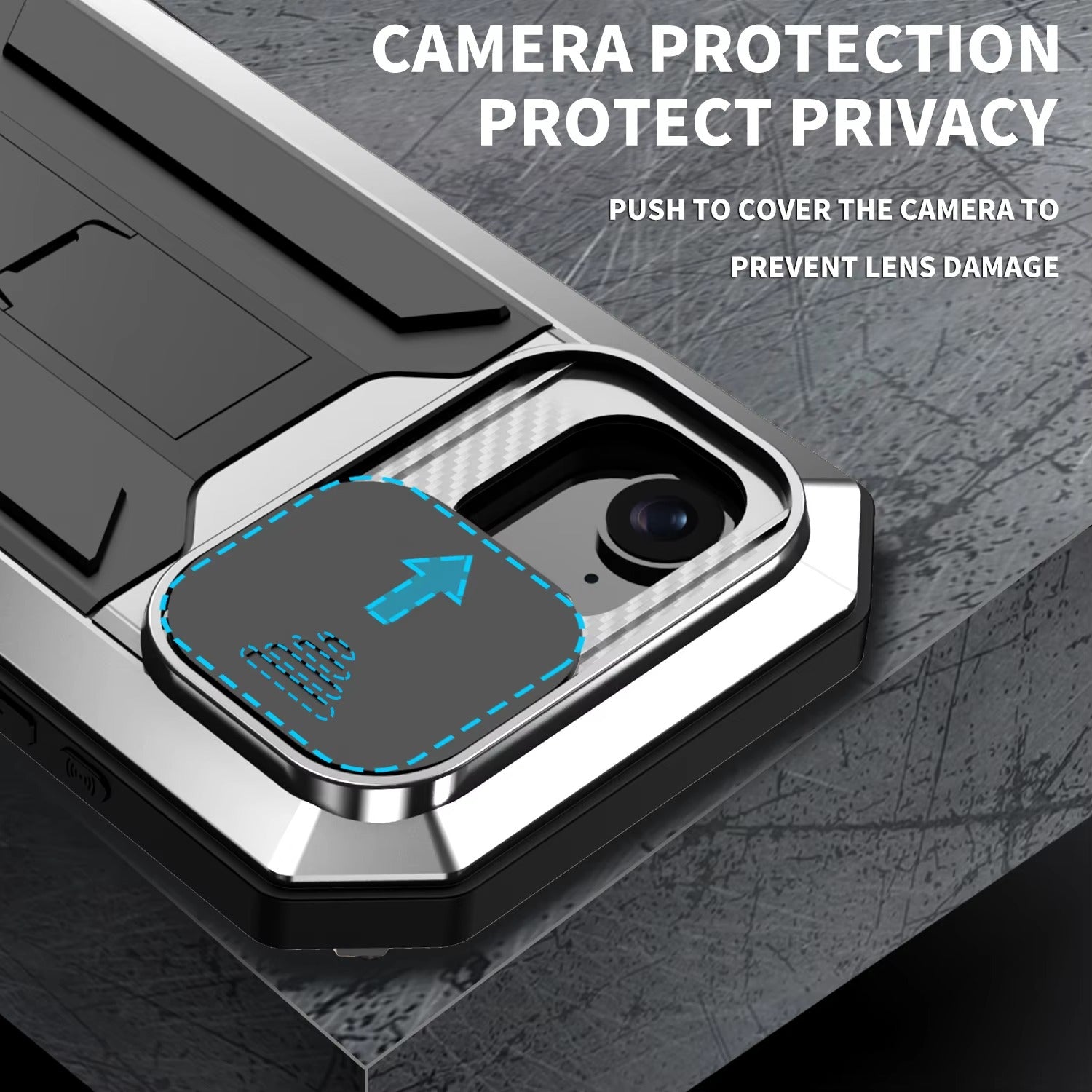 Rugged iPhone Case — Heavy-Duty Aluminum Metal Cover with Built-In Tempered Glass Screen Protector, Military-Grade Shockproof Design and Dustproof Anti-Fingerprint Protection