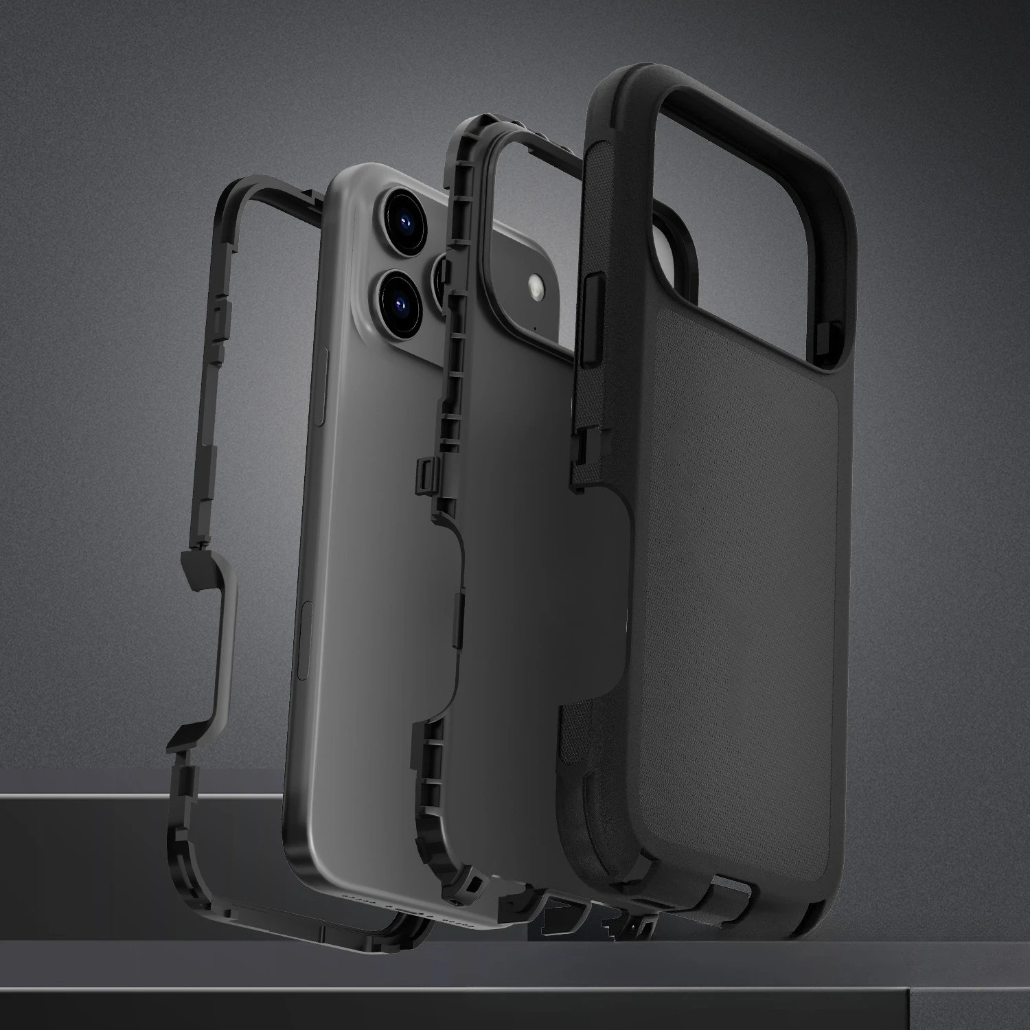 Rugged iPhone Case — Heavy-Duty Armor Cover with Belt Clip, Shockproof Dual-Layer PC+TPU Protection, Matte Anti-Slip Anti-Fingerprint Design