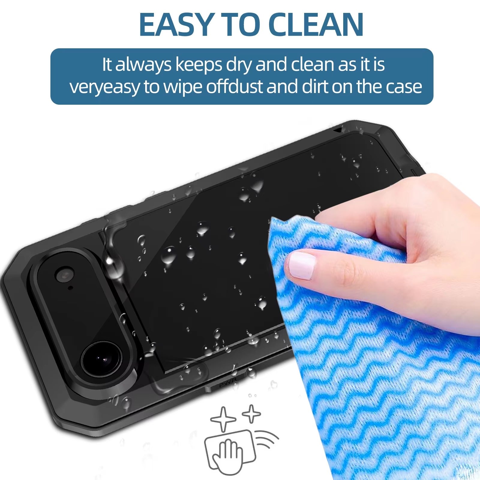 Rugged iPhone Case — Heavy-Duty Metal Protective Cover with Built-In Glass Screen Protector and Tough Shockproof TPU+PC Design