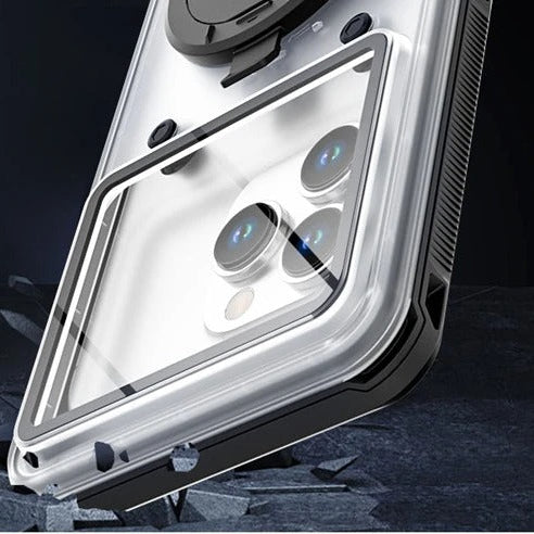 Rugged iPhone Case — IP68 Universal Waterproof Diving Pouch with 15m Protection, Airbag Vacuum Seal, Self-Check Waterproof System and TPU + Nylon Full-Screen Touch Design