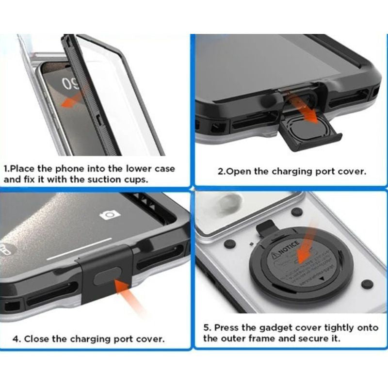 Rugged iPhone Case — IP68 Universal Waterproof Diving Pouch with 15m Protection, Airbag Vacuum Seal, Self-Check Waterproof System and TPU + Nylon Full-Screen Touch Design