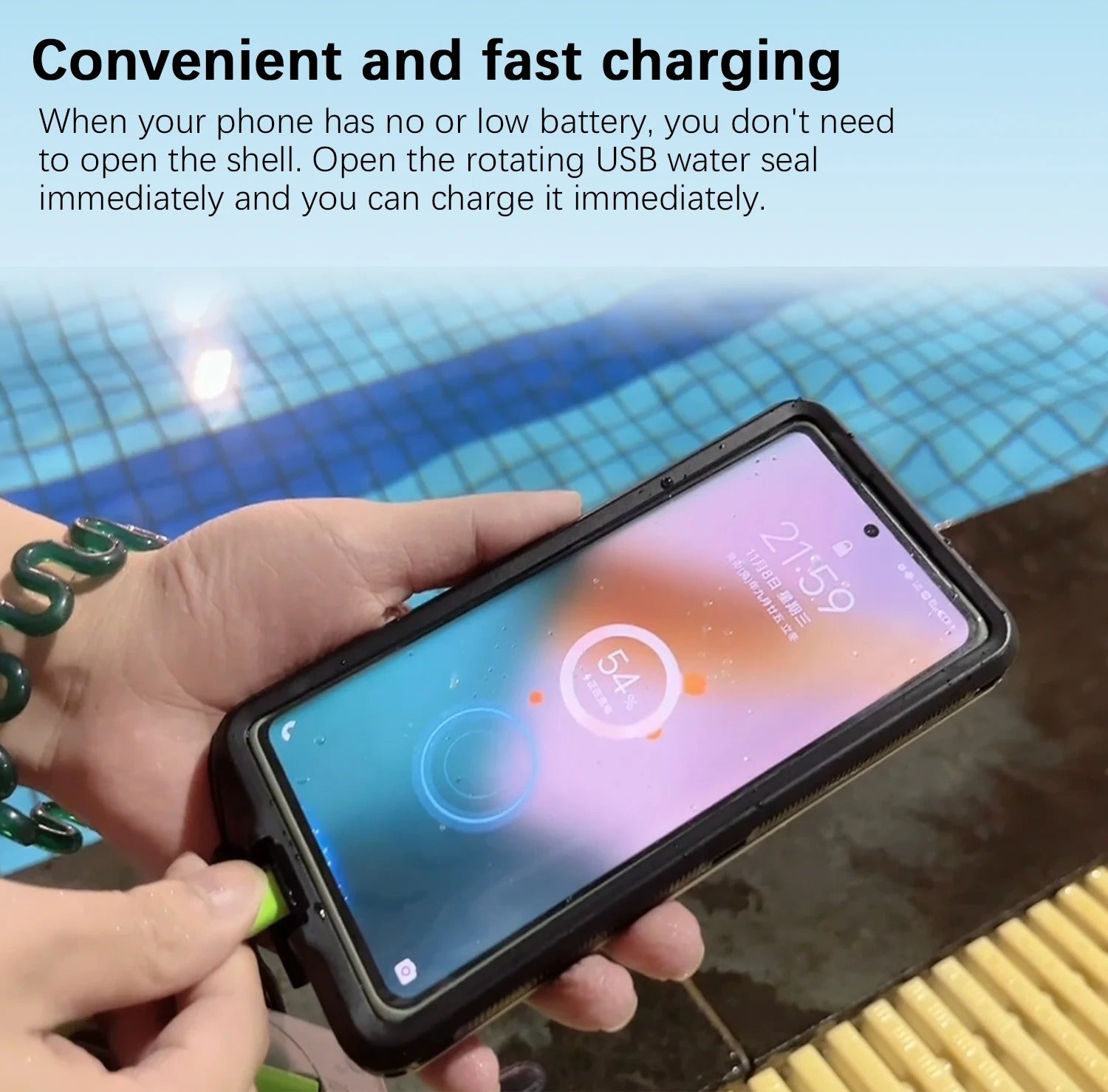 Rugged iPhone Case — IP68 Universal Waterproof Diving Pouch with 15m Protection, Airbag Vacuum Seal, Self-Check Waterproof System and TPU + Nylon Full-Screen Touch Design