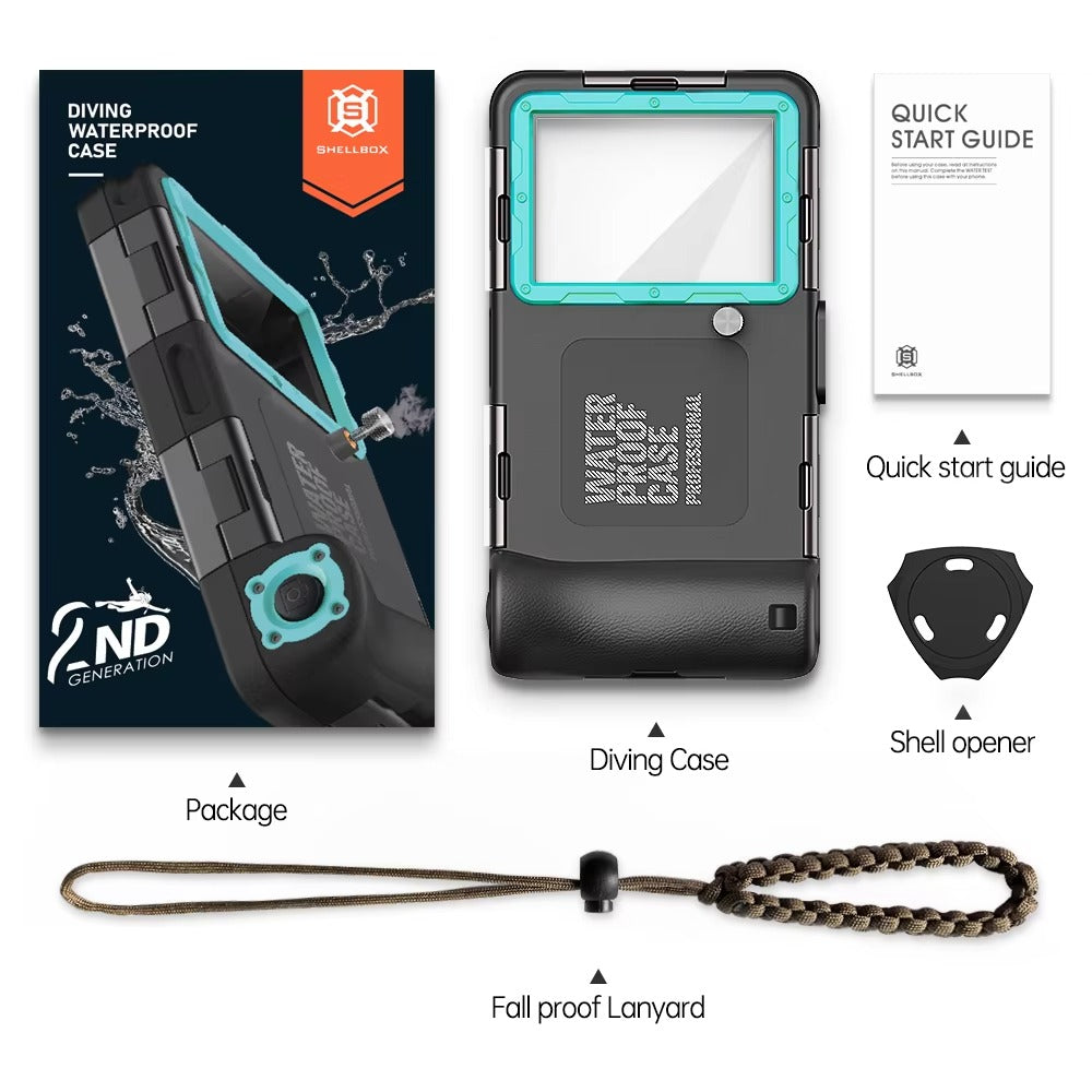 Rugged iPhone Case — IP68 Waterproof 15m/50ft Diving Pouch with Shockproof PC+TPU Seal, Anti-Scratch Protection and Lanyard for Underwater Photography