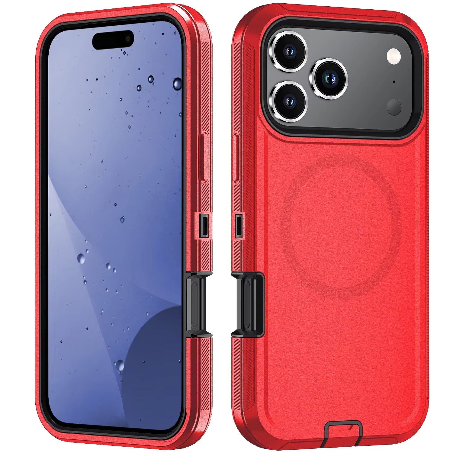 Rugged iPhone Case — MagSafe Armor Shockproof PC+TPU Defender Cover with Impact-Resistant Anti-Slip Durable Protection